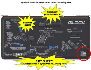 Glock Gun Cleaning Mat - Instructional Step by Step Takedown Diagram Compatible with All Glock Handguns