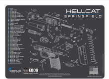 Load image into Gallery viewer, EDOG Gunslinger 20 PC Gun Cleaning Kit - Pistol Mat Compatible with Springfield Armory Hellcat - Schematic (Exploded View) Mat, Gunslinger Universal .22 .38 .357 9mm .40 &amp; .45 Caliber Kit