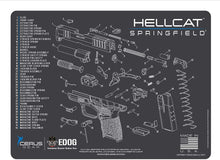Load image into Gallery viewer, EDOG USA Outlaw 28 Pc Pistol Cleaning Kit - Compatible for Springfield Armory Hellcat - Schematic (Exploded View) Mat, Calibers 9MM to .45 &amp; Tac Pak Pistol Cleaning Essentials Kit