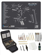 Load image into Gallery viewer, EDOG Gunslinger 20 PC Gun Cleaning Kit - Pistol Mat Compatible with Gen5 - Schematic (Exploded View) Mat, Gunslinger Universal .22 .38 .357 9mm .40 &amp; .45 Caliber Kit