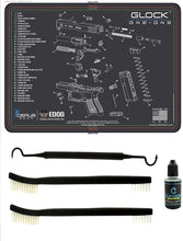 Load image into Gallery viewer, EDOG Glock 42/43 5 PC Cerus Gear Schematic (Exploded View) Heavy Duty Pistol Cleaning 12x17 Padded Gun-Work Surface Protector Mat Solvent &amp; Oil Resistant &amp; 3 PC Cleaning Essentials &amp; Clenzoil