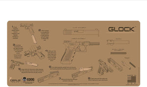 EDOG Gunslinger 20 PC Gun Cleaning Kit - Pistol Mat Compatible with All Glock Pistols - Tan Instructional Step by Step Pistol Mat, Gunslinger Universal .22 .38 .357 9mm .40 & .45 Caliber Kit