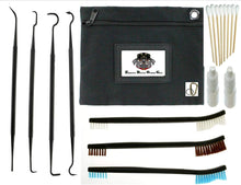 Load image into Gallery viewer, EDOG 19 PC Gun Rifle Pistol Cleaning Essentials Organizer Bag | Double Ended Brush &amp; Picks | 4 Nylon Picks | 3 7” Brushes | Cotton Swabs | Empty Oil or Solvent Bottles