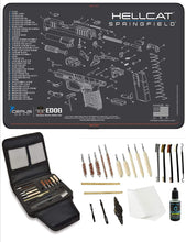 Load image into Gallery viewer, EDOG Gunslinger 20 PC Gun Cleaning Kit - Pistol Mat Compatible with Springfield Armory Hellcat - Schematic (Exploded View) Mat, Gunslinger Universal .22 .38 .357 9mm .40 &amp; .45 Caliber Kit