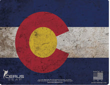 Load image into Gallery viewer, RangeMaster Elite EDC Bag Gun Cleaning Kit- Colorado State Flag Honor &amp; Pride Pistol Mat &amp; with Hoppes Gun Oil No.9 Solvent &amp; Patches Clenzoil CLP 10 Pc Cleaning Accessories Set