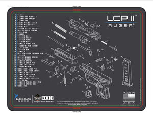 EDOG USA BANDIT 29 Pc Pistol Cleaning System - Compatible with Ruger LCP II - Schematic (Exploded View) Mat, Range Warrior Universal .22 9mm - .45 Kit & Clenzoil CLP & Hoppes Gun Oil & Patchs