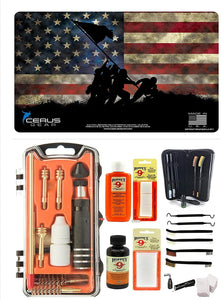 EDOG USA Outlaw 28 Pc Pistol Cleaning Kit - Iwo Jima Memorial U.S.M.C. Honor & Pride Pistol ProMat, Calibers 9MM to .45 & Tac Pak Pistol Cleaning Essentials Kit