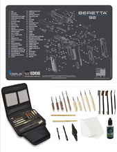Load image into Gallery viewer, EDOG Gunslinger 20 PC Gun Cleaning Kit - Pistol Mat Compatible with Beretta 92 - Schematic (Exploded View) Mat, Gunslinger Universal .22 .38 .357 9mm .40 &amp; .45 Caliber Kit