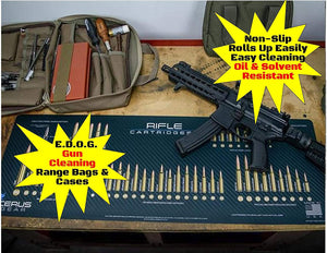 AR-15 & Glock Gen34 Gun Cleaning Mat (Exploded View)  XXL 14X48 Padded Gun-Work Surface Protection Mat Solvent & Oil Resistant