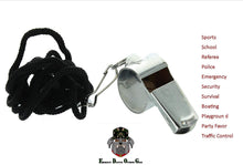 Load image into Gallery viewer, EDOG Metal COACHES SPORTS WHISTLE - Perfect for Referees Officials, Police, Lifeguards &amp; EmergencY- Set of 2 With Lanyards - Sports Whistles