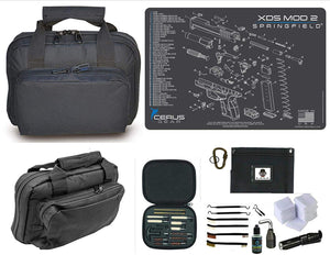 EDOG Springfield Armory XDs Mod 2 Promat & 11.5″ Double Gun Range Bag, Soft Padded & Compact & 28 PC Cleaning Essentials & Pro Mat Kit