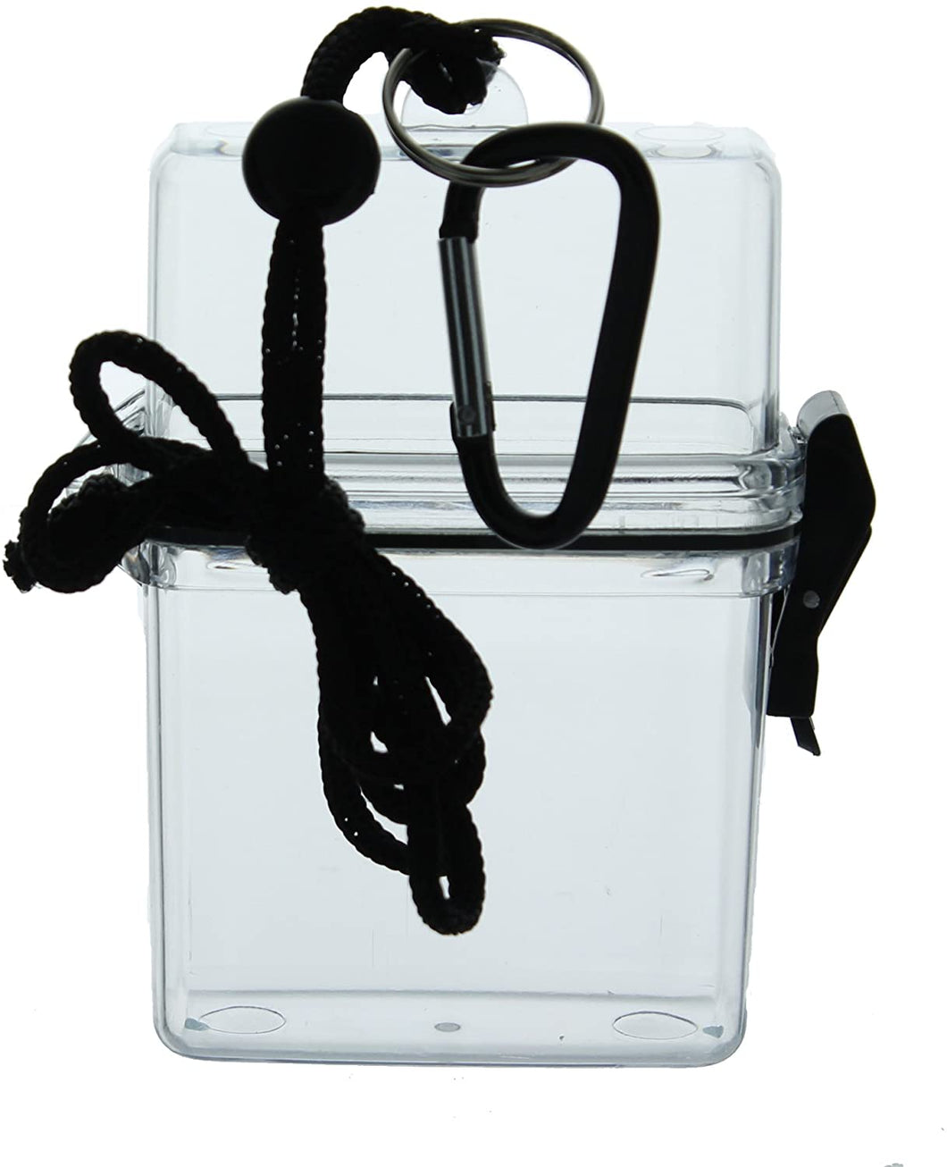Readi USA Waterproof ID Case & Carabiner - Clear with Black Cord/Latch - Bug Out Boxes, Beach, Pool, Spa & Boat