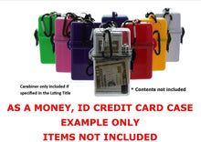 Load image into Gallery viewer, EDOG YELLOW TRAVEL / SURVIVAL WATERPROOF DRY “O” BOX LANYARD BINER &amp; ICE CARD
