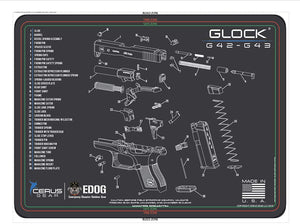 EDOG Premier 30 Pc Gun Cleaning System - Compatible with G42 / G43 - Schematic (Exploded View) Mat, Range Warrior Universal .22 9mm - .45 Kit & Tac Book Accessories Set