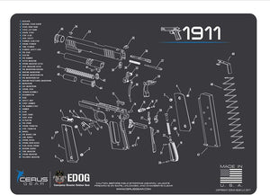 EDOG Premier 30 Pc Gun Cleaning System - Compatible with 1911 - Schematic (Exploded View) Mat, Range Warrior Universal .22 9mm - .45 Kit & Tac Book Accessories Set