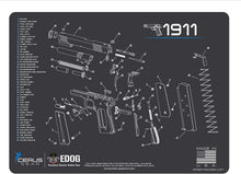 Load image into Gallery viewer, Range Warrior 27 Pc Gun Cleaning Kit - Compatible with 1911 - Schematic (Exploded View) Mat .22 9mm - .45 Kit