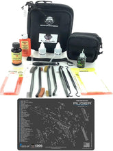 Load image into Gallery viewer, RangeMaster Elite EDC Bag Gun Cleaning Kit- Compatible for Ruger Mark IV - Schematic Mat (Exploded View) with Hoppes Gun Oil No.9 Solvent &amp; Patches Clenzoil CLP 10 Pc Cleaning Accessories Set