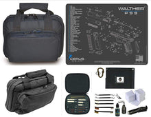 Load image into Gallery viewer, EDOG Walther P99 Promat &amp; 11.5″ Double Gun Range Bag, Soft Padded &amp; Compact &amp; 28 PC Cleaning Essentials &amp; Pro Mat Kit