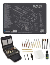 Load image into Gallery viewer, EDOG Canik TP9 Promat &amp; 20 Pc Gunslinger Universal Handgun Cleaning Kit | Clenzoil CLP | Brushes | Mops | Patchs | Jags | .22 - .45 Caliber