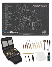 Load image into Gallery viewer, EDOG Gunslinger 20 PC Gun Cleaning Kit - Pistol Mat Compatible with Sig Sauer P238 - Schematic (Exploded View) Mat, Gunslinger Universal .22 .38 .357 9mm .40 &amp; .45 Caliber Kit