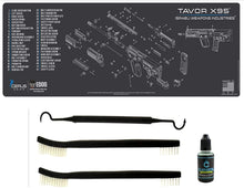 Load image into Gallery viewer, EDOG Tavor X95 Bull Pup 5 Pc Cerus Gear Schematic (Exploded View) Heavy Duty Rifle Cleaning 12”x36” Padded Gun-Work Surface Protector Mat Solvent &amp; Oil Resistant &amp; 4 Pc Cleaning Essentials