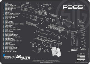 EDOG SIG P365 Promat & 11.5″ Double Gun Range Bag, Soft Padded & Compact & 28 PC Cleaning Essentials & Pro Mat Kit