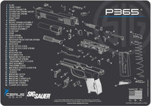 Load image into Gallery viewer, EDOG SIG P365 5 PC Cerus Gear Schematic (Exploded View) Heavy Duty Pistol Cleaning 12x17 Padded Gun-Work Surface Protector Mat Solvent &amp; Oil Resistant &amp; 3 PC Cleaning Essentials &amp; Clenzoil