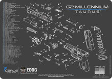 Load image into Gallery viewer, EDOG Taurus G2 5 PC Cerus Gear Schematic (Exploded View) Heavy Duty Pistol Cleaning 12x17 Padded Gun-Work Surface Protector Mat Solvent &amp; Oil Resistant &amp; 3 PC Cleaning Essentials &amp; Clenzoil