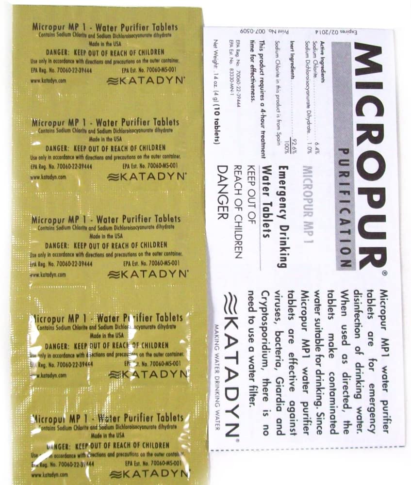 Katadyn Water Purifier Tablets -- Military 10 Pack