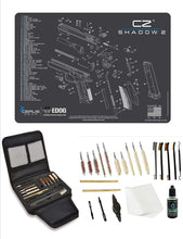 Load image into Gallery viewer, EDOG Gunslinger 20 PC Gun Cleaning Kit - Pistol Mat Compatible with CZ Shadow 2 - Schematic (Exploded View) Mat, Gunslinger Universal .22 .38 .357 9mm .40 &amp; .45 Caliber Kit