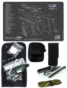 EDOG USA Pistolero 14 Pc 9MM.38 & .357 Pc Gun Cleaning Kit - Compatible for CZ 75 TS - Schematic (Exploded View) Mat, Pistolero Caliber Specific 9 MM, 38 & 357
