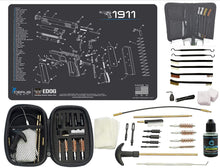 Load image into Gallery viewer, EDOG Premier 30 Pc Gun Cleaning System - Compatible with 1911 - Schematic (Exploded View) Mat, Range Warrior Universal .22 9mm - .45 Kit &amp; Tac Book Accessories Set
