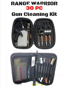 EDOG Premier 30 Pc Gun Cleaning System - Thin Blue Line Law Enforcement Handgun Honor & Pride Pistol Mat & Range Warrior .22 .38 .357 9MM .45 Gun Cleaning Kit & 12 PC Tac Book Cleaning Essentials Kit