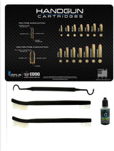 Load image into Gallery viewer, EDOG Top Handgun Cartridges 5 PC Cerus Gear Heavy Duty Pistol Cleaning 12x17 Padded Gun-Work Surface Protector Mat Solvent &amp; Oil Resistant &amp; 3 PC Cleaning Essentials &amp; Clenzoil, Made in The USA