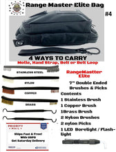 Load image into Gallery viewer, RangeMaster Elite EDC Bag Gun Cleaning Kit- Compatible for Sig Sauer P320 - Schematic Mat (Exploded View) with Hoppes Gun Oil No.9 Solvent &amp; Patches Clenzoil CLP 10 Pc Cleaning Accessories Set