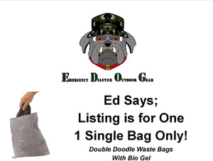 EDOG Reliance Double Doodle Human Waste Bags with Bio Gel - Single Bag