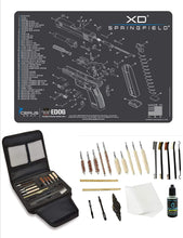 Load image into Gallery viewer, EDOG Gunslinger 20 PC Gun Cleaning Kit - Pistol Mat Compatible with Springfield Armory XD - Schematic (Exploded View) Mat, Gunslinger Universal .22 .38 .357 9mm .40 &amp; .45 Caliber Kit