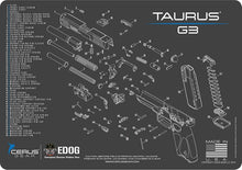 Load image into Gallery viewer, EDOG Gunslinger 20 PC Gun Cleaning Kit - Pistol Mat Compatible with Taurus G3 - Schematic (Exploded View) Mat, Gunslinger Universal .22 .38 .357 9mm .40 &amp; .45 Caliber Kit