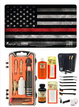 Load image into Gallery viewer, EDOG USA Outlaw 28 Pc Pistol Cleaning Kit - Thin Red Line Fire Fighters Honor &amp; Pride Pistol Mat &amp; Calibers 9MM to .45 &amp; Tac Pak Pistol Cleaning Essentials Kit