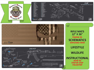 Galil Ace Gun Cleaning Mat - Schematic (Exploded View) 12X36 Padded Gun-Work Surface Protection Mat Solvent & Oil Resistant