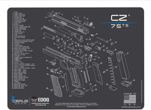 Load image into Gallery viewer, EDOG USA BANDIT 29 Pc Pistol Cleaning System - Compatible with CZ 75 TS - Schematic (Exploded View) Mat, Range Warrior Universal .22 9mm - .45 Kit &amp; Clenzoil CLP &amp; Hoppes Gun Oil &amp; Patchs