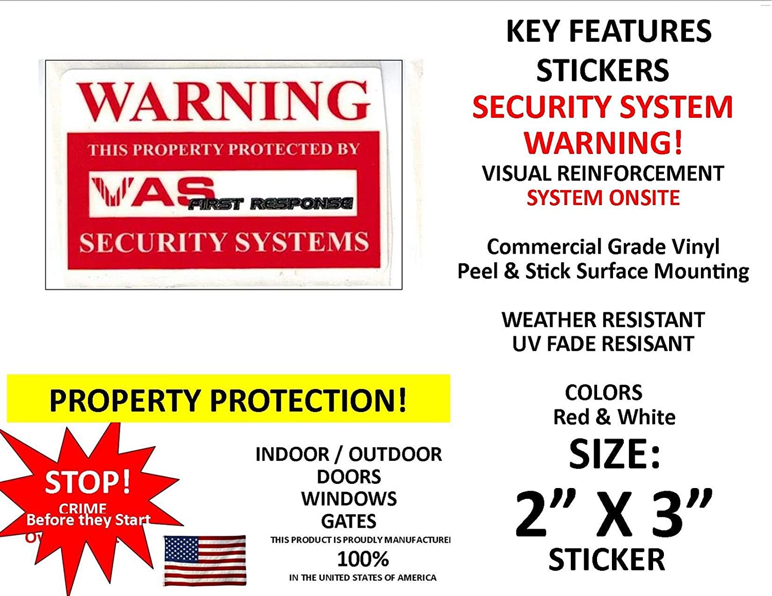 6 Security System Decal Stickers 2