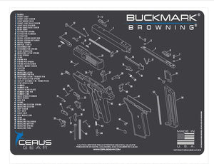 EDOG Premier 30 Pc Gun Cleaning System - Compatible with Browning Buckmark - Schematic (Exploded View) Mat, Range Warrior Universal .22 9mm - .45 Kit & Tac Book Accessories Set