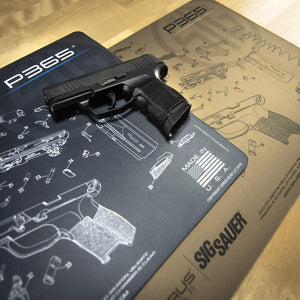 Springfield Armory Hellcat Tan Schematic (Exploded View) Heavy Duty Pistol Cleaning 12x17 Padded Gun-Work Surface Protector Mat Solvent & Oil Resistant