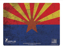 Load image into Gallery viewer, RangeMaster Elite EDC Bag Gun Cleaning Kit- Arizona State Flag Honor &amp; Pride Pistol Mat &amp; with Hoppes Gun Oil No.9 Solvent &amp; Patches Clenzoil CLP 10 Pc Cleaning Accessories Set