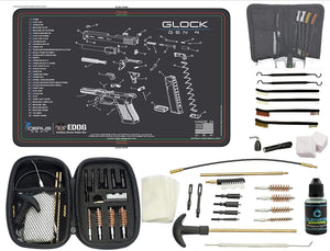 EDOG Premier 30 Pc Gun Cleaning System - Compatible with Gen4 - Schematic (Exploded View) Mat, Range Warrior Universal .22 9mm - .45 Kit & Tac Book Accessories Set