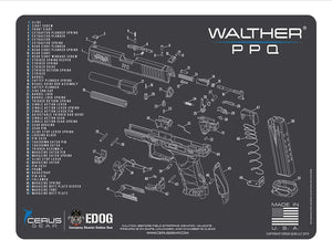 EDOG Walther PPQ Promat & 20 Pc Gunslinger Universal Handgun Cleaning Kit | Clenzoil CLP | Brushes | Mops | Patchs | Jags | .22 - .45 Caliber