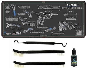 EDOG USA Compatible for Smith & Wesson M&P - 5 PC Cerus Gear Instructional Step by Step Heavy Duty Cleaning 12"x27" Padded Gun- Work Surface Protector Mat Solvent & Oil Resistant