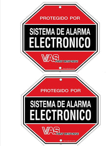 4 Home Security Alarm System Window SPANISH Warning Decal Stickers - 4x4 In. Surface Mount Commercial Grade Vinyl Scratch & Fade Resistant Window Door Display Case Burglar Deterrence Sticker Decals