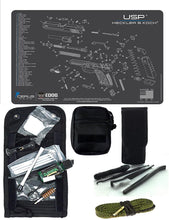 Load image into Gallery viewer, EDOG USA Pistolero 14 Pc 9MM.38 &amp; .357 Pc Gun Cleaning Kit - Compatible for Heckler &amp; Koch HK USP Schematic (Exploded View) Mat, Pistolero Caliber Specific 9 MM, 38 &amp; 357